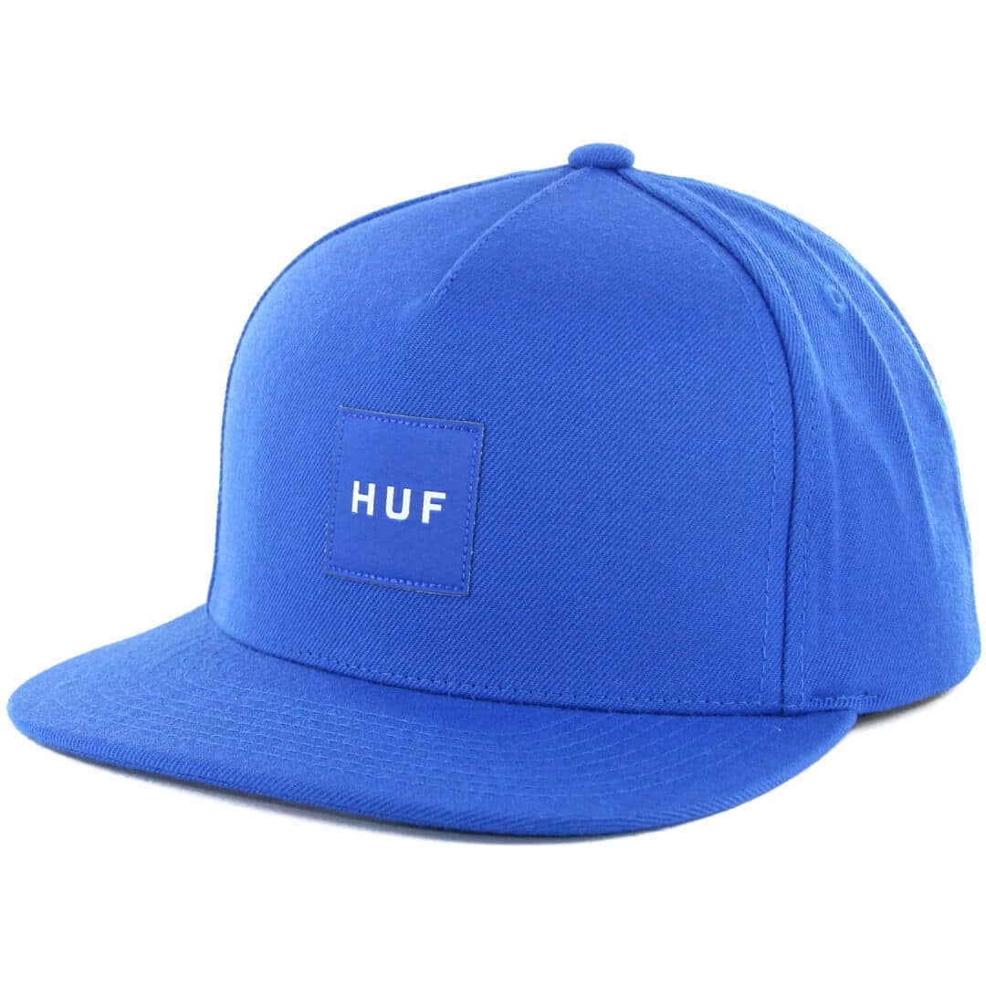 HUF Box Logo Snapback Hat Dark Cobalt HUF Box Logo Snapback Hat Dark Cobalt
