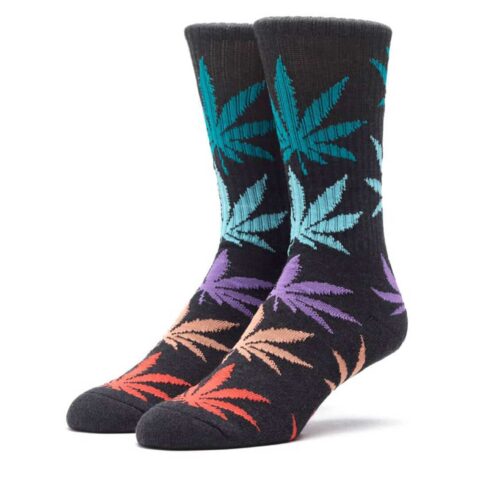 HUF Melange Plantlife Crew Socks Black Multi