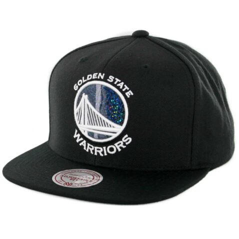 Mitchell & Ness Golden State Warriors Dark Hologram Snapback Hat Black