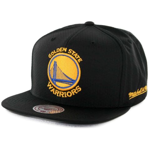 Mitchell & Ness Golden State Warriors Ripstop Honey Snapback Hat Black