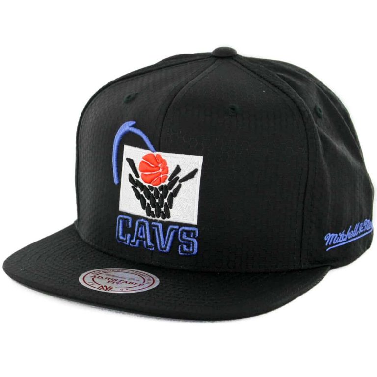 Mitchell & Ness Cleveland Cavaliers Ripstop Honey Snapback Hat Black-Back