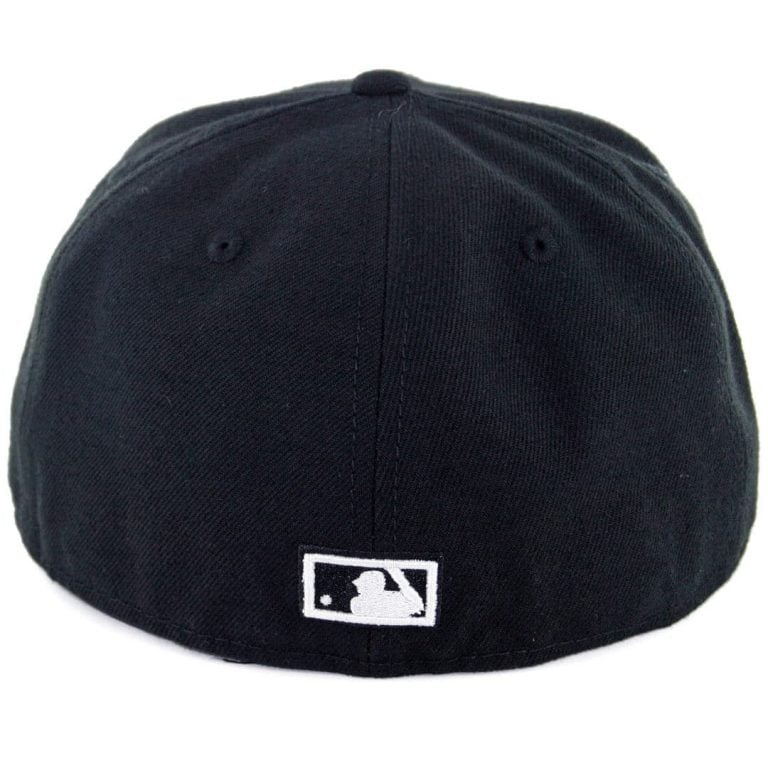 New Era 59Fifty Chicago Cubs Fitted Hat Black White-Back New Era 59Fifty Chicago Cubs Fitted Hat Black White-Back