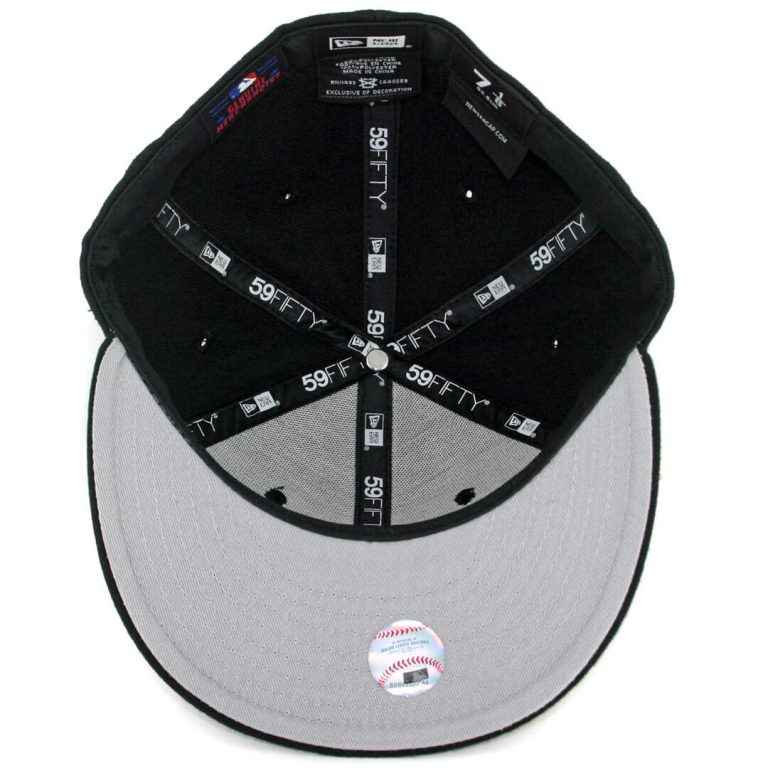 New Era 59Fifty Chicago Cubs Fitted Hat Black White-Inside New Era 59Fifty Chicago Cubs Fitted Hat Black White-Inside
