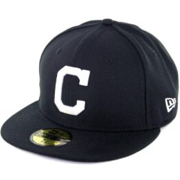 New Era 59Fifty Cleveland Indians “C” Fitted Hat Black White