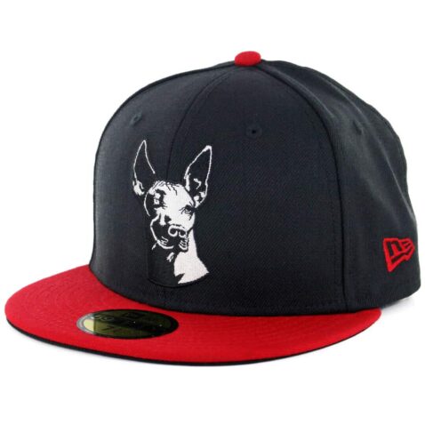 New Era 59Fifty Tijuana  Xolos “Dog Logo” Fitted Hat Black Scarlet