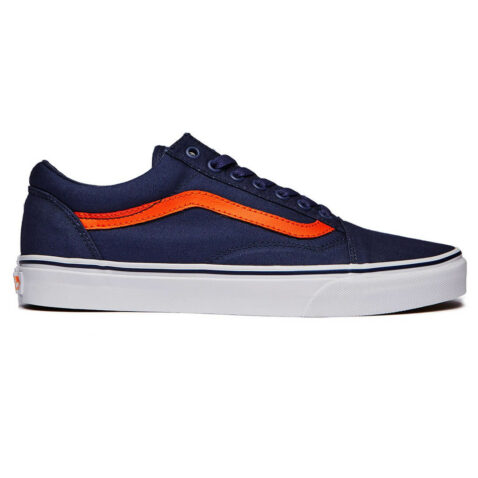 Vans Old Skool Pop Canvas Shoe Crown Blue Mandarin Orange