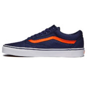 Vans Old Skool Pop Canvas Shoe Crown Blue Mandarin Orange-Side