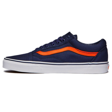 Vans Old Skool Pop Canvas Shoe Crown Blue Mandarin Orange - Image 2