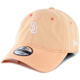 New Era 9Twenty San Diego Padres Micro Logo Strapback Hat Peach White