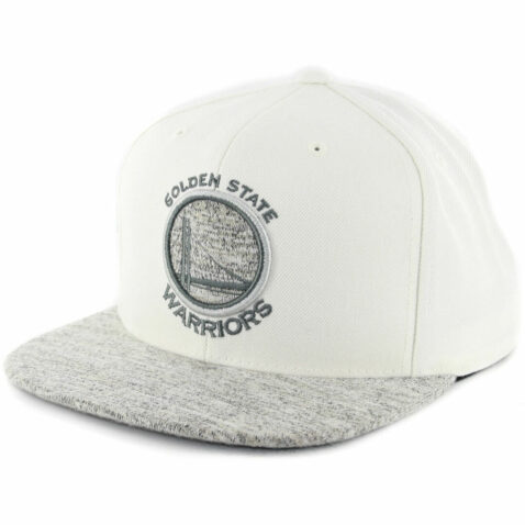 Mitchell & Ness Golden State Warriors Solid Crown Space Snapback Hat Off White
