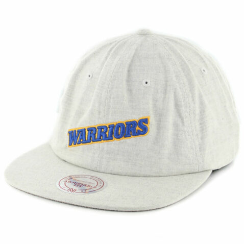 Mitchell & Ness Golden State Warriors Cotton Melange Strapback Hat Off White