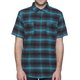 HUF Ombre Plaid Short Sleeve Shirt Aqua