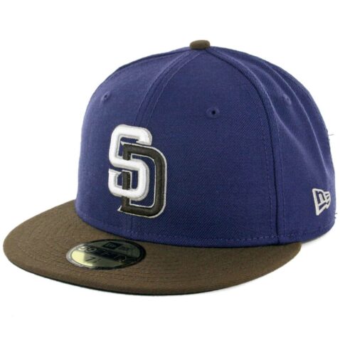 New Era San Diego Padres CTO Fitted Hat Navy White Brown Silver-Brown
