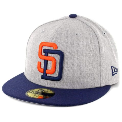 New Era 59Fifty San Diego Padres Heather Action ’72 Fitted Hat Heather Grey Light Navy