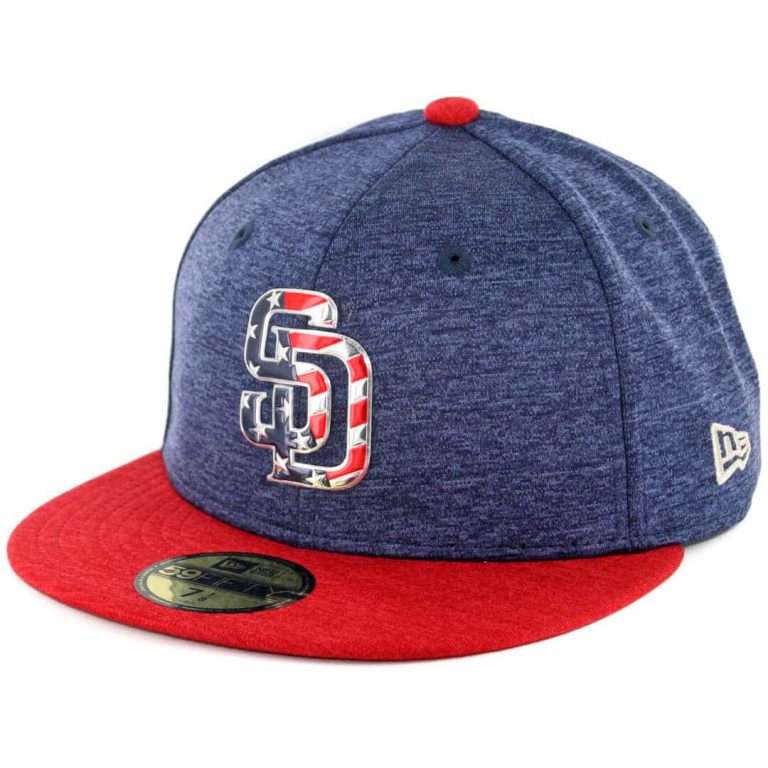 New Era 59Fifty San Diego Padres 2017 July 4th Fitted Hat Light Navy Scarlet New Era 59Fifty San Diego Padres 2017 July 4th Fitted Hat Light Navy Scarlet