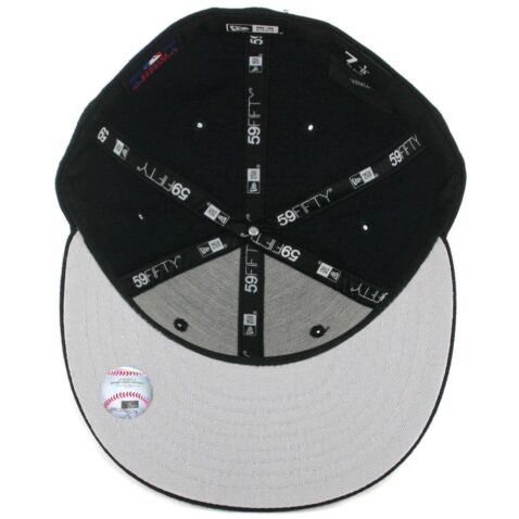 New Era 59Fifty New York Yankees Logo Popped Fitted Hat Dark Navy