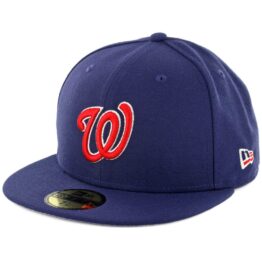New Era 59Fifty Washington Nationals Patriotic Trim Fitted Hat Light Navy
