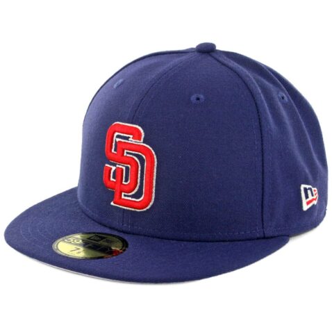 New Era 59Fifty San Diego Padres Patriotic Trim Fitted Hat Light Navy