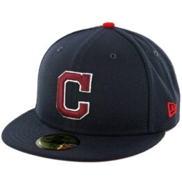 New Era 59Fifty Cleveland Indians Team Twisted Fitted Hat Dark Navy