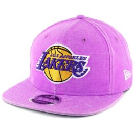 New Era 9Fifty Los Angeles Lakers RUGD Canvas Snapback Hat Acid Orchid