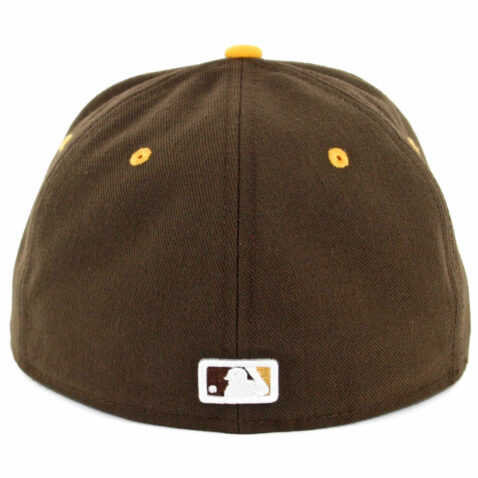 New Era 59Fifty San Diego Padres Word Jersey Logo Fitted Hat Brown Gold