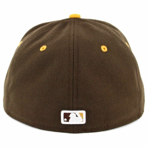 New Era 59Fifty San Diego Padres Word Jersey Logo Fitted Hat Brown Gold - Image 3