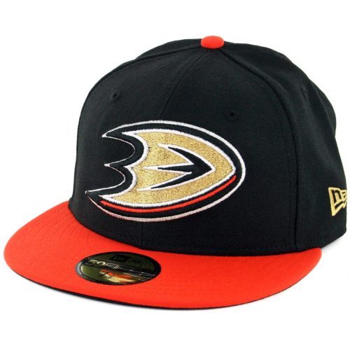 New Era 59Fifty Anaheim Ducks Fitted Hat Black Orange