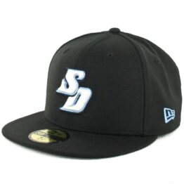 New Era 59Fifty University San Diego Toreros Fitted Hat Black White Light Blue