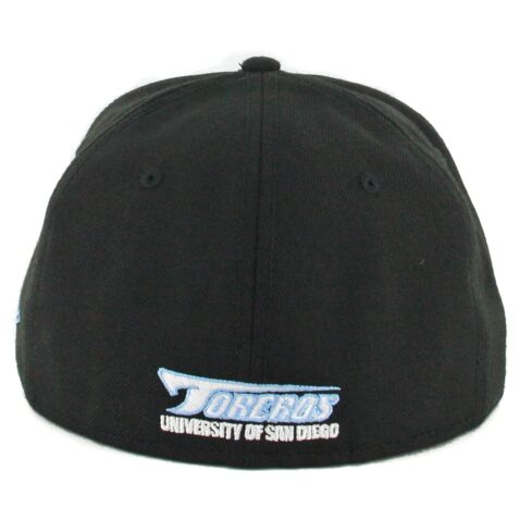 New Era 59Fifty University of San Diego Toreros Fitted Hat Black White Light Blue - Image 2