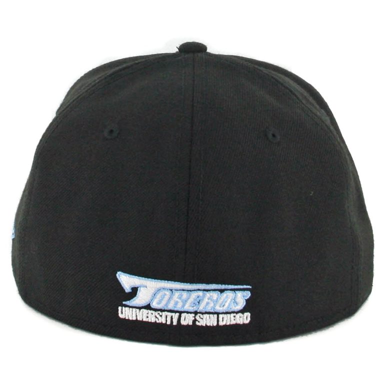 New Era 59Fifty University San Diego Toreros Fitted Hat Black White Light Blue-Back New Era 59Fifty University San Diego Toreros Fitted Hat Black White Light Blue-Back