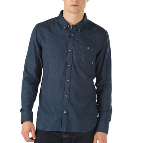 Vans Gisler II Buttondown Shirt Dress Blue Frost Grey