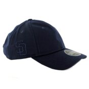 New Era 9Twenty San Diego Padres Suiting Strapback Hat Dark Navy -Side