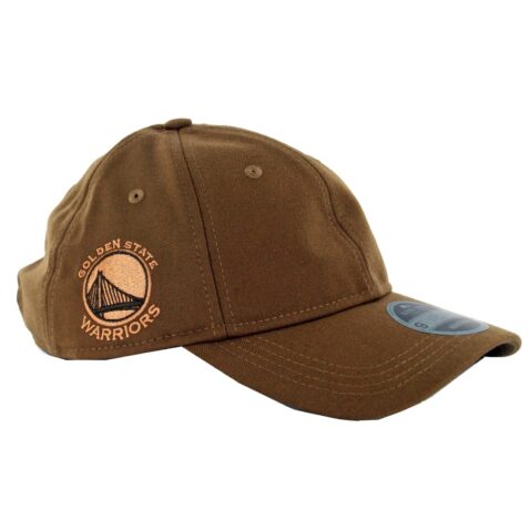 New Era 9Twenty Golden State Warriors Suiting Strapback Hat Brown - Image 2