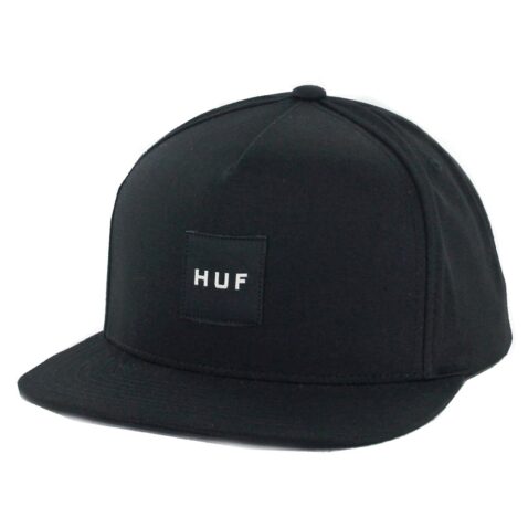 HUF Box Logo Snapback Hat Black