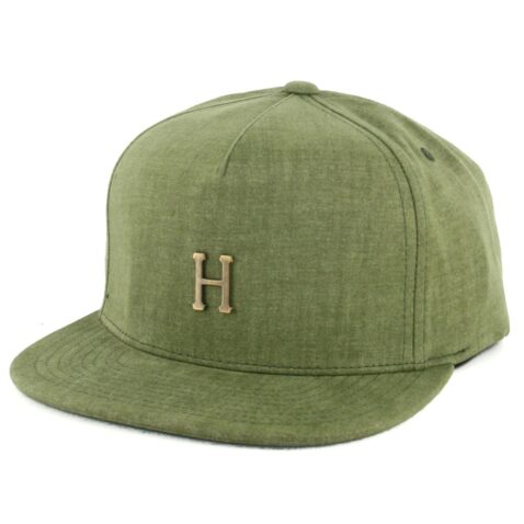 HUF Small Metal H Strapback Hat Olive