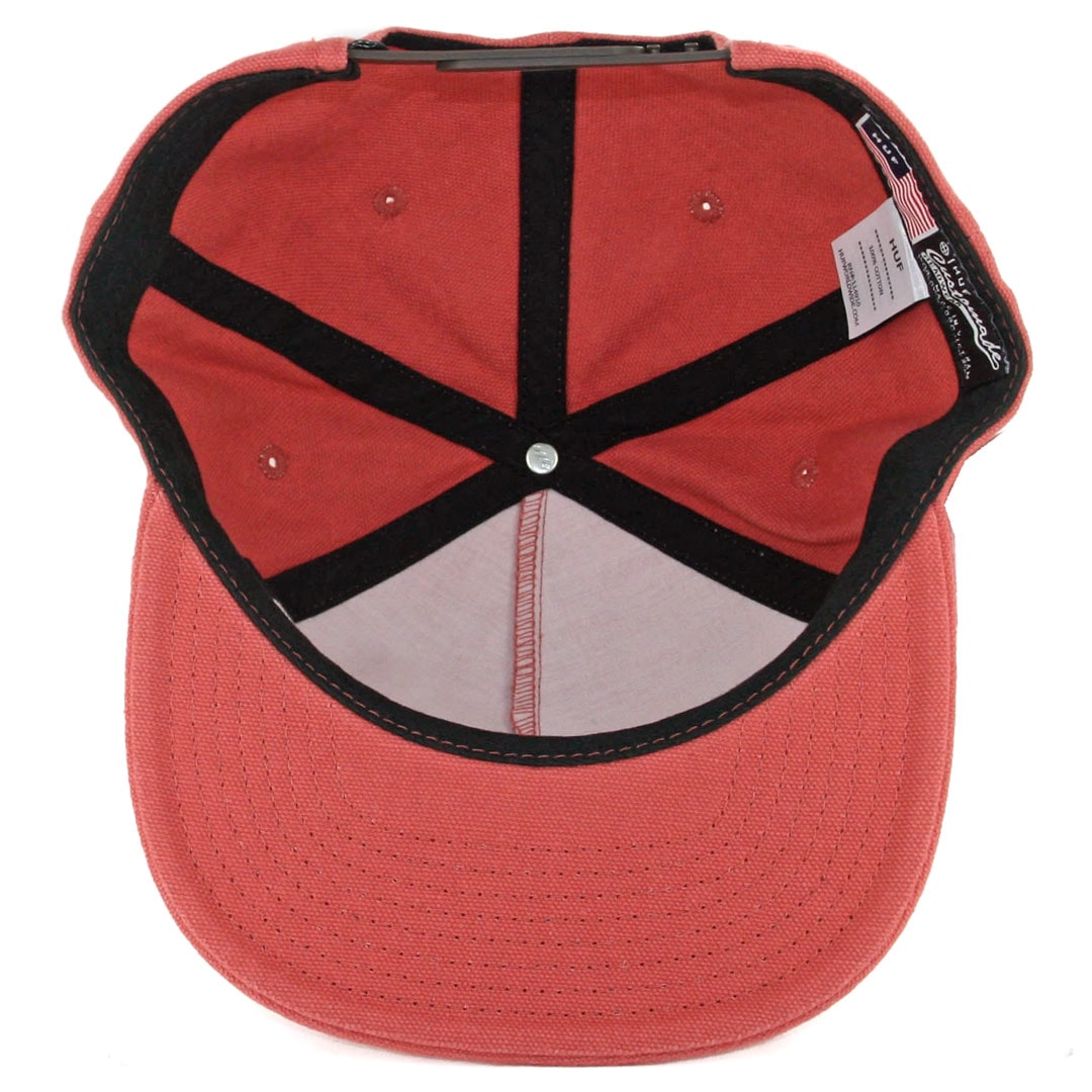 HUF Wash Canvas Box Logo Snapback Hat Nautical Red HUF Wash Canvas Box Logo Snapback Hat Nautical Red - Image 3