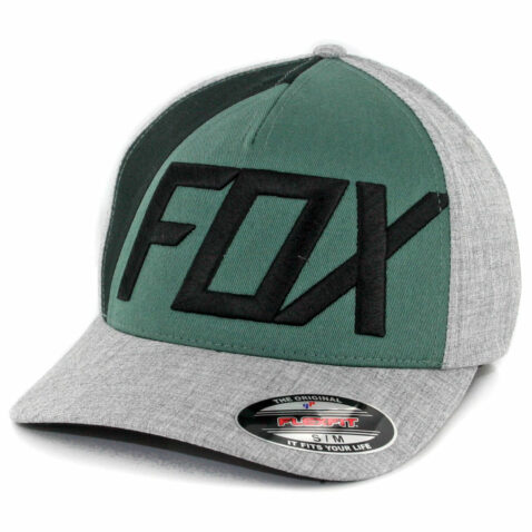 Fox Blocked Out Flexfit Hat Heather Grey