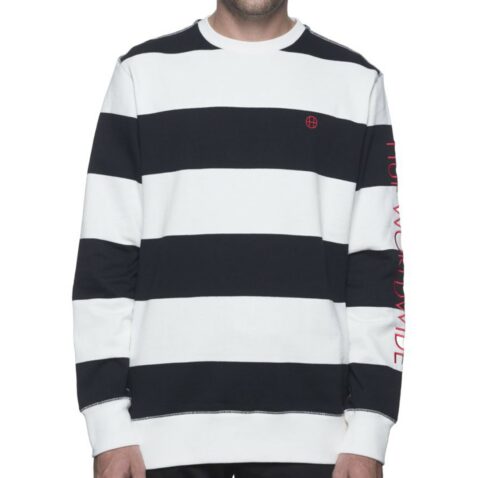 HUF Catalina Stripe Crew Fleece Sweatshirt Black