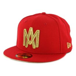 New Era 59Fifty Mexicali Aguilas Campeones Fitted Hat Scarlet Gold