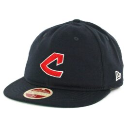 New Era 59Fifty Cleveland Indians Vintage Wool Classic Fitted Hat Dark Navy