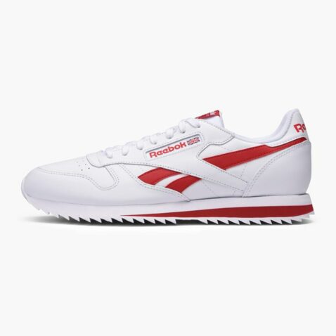 Reebok CL Leather Ripple Low BP Shoe White Excellent Red