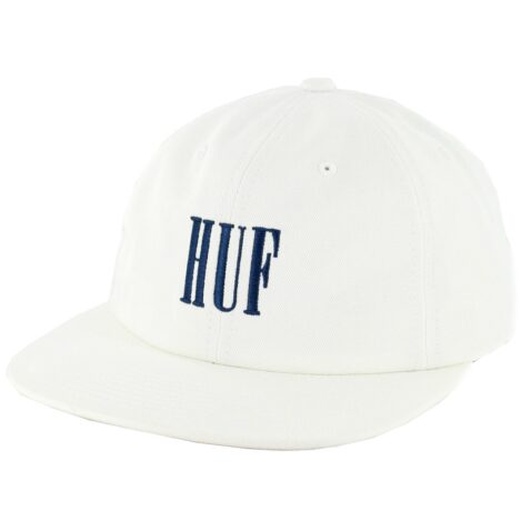 HUF Marka 6 Panel Strapback Hat White