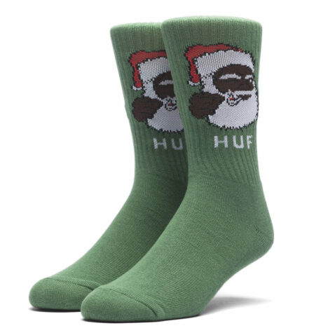 HUF December Dudes Series Socks Green