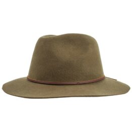 Brixton Wesley Fedora Hat Olive Brown