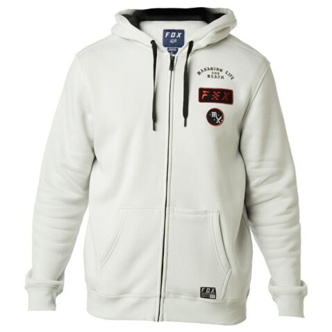 Fox District 4 Zip Pullover Fleece Hooded Sweatshirt Light Grey