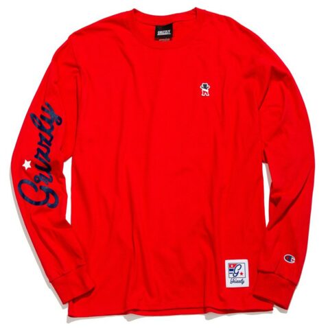 Grizzly x Champion Behind The Arch Longsleeve T-Shirt Red