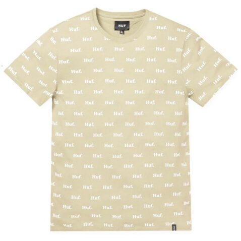 HUF Domestic All Over Print T-Shirt Tan