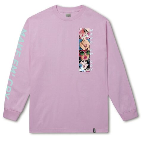 HUF Make Em Cry Long Sleeve T-Shirt Pink