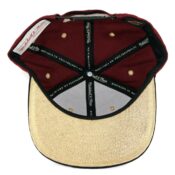 Mitchell & Ness Cleveland Cavaliers Gold Tip Snapback Hat Burgundy Black-Inside