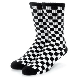 Vans Checkerboard Crew Socks Black White